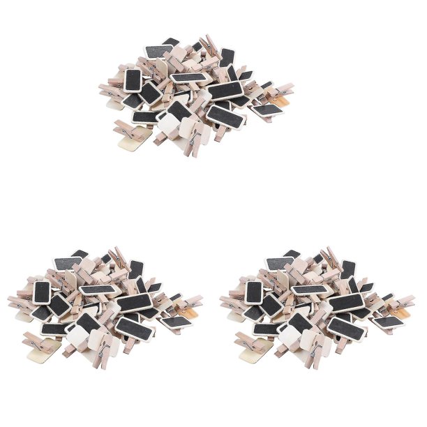 150 Mini Tableau Noir Bois Mensaje Rectángulo Ardoise Clip Carte