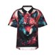 thumbnail image 1 of Balery Red Flame Wolf Head Camisas hawaianas de manga corta para hombre, camisas playeras de corte holgado, camisas de vacaciones con botones,3X-Large, 1 of 7
