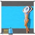 thumbnail image 1 of EASYFUN Manta de playa a prueba de arena de gran tamaño, 79 × 83 pulgadas, estera de playa extra grande, estera de picnic portátil para viajes, camping, senderismo, estera ligera para la playa, resist, 1 of 5