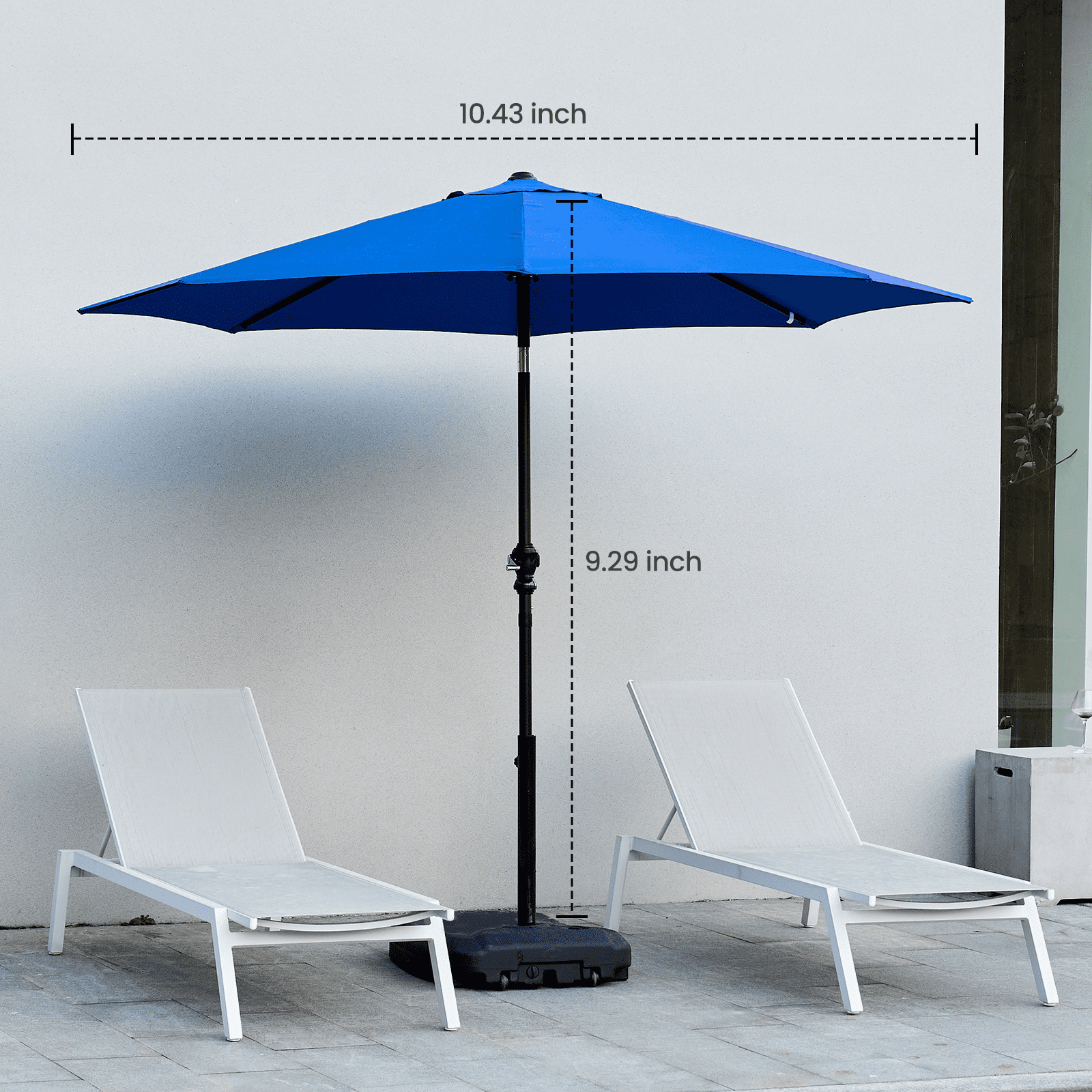 MAYEERTY Outdoor Patio Umbrella - Push Button Tilt & Crank, 8 Sturdy Ribs, UV Protection & Waterproof for Garden/Backyard