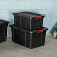 thumbnail image 6 of Sterilite 27 Gallon Durable Industrial Tote w/Red Latches, Black, 8 Pack, 6 of 11