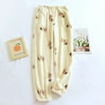 thumbnail image 2 of Hfolob Womens Casual Pants Pajama Pants Women's Thickened Warm Pajamas Winter Flannel Pajamas Soft Home Pants Elastic Waist Trousers Classic, 2 of 4