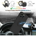 thumbnail image 2 of Case for iPhone 15 Pro Max（2023 Released）, Silicone Case with Ring 360°rotatable Kickstand Support Magnetic Car Mount，Protective Cover with Strap Lanyard (Black), 2 of 14