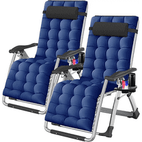 Slsy 2 Pack Zero Gravity Chair, Adjustable Reclining Lounge Chair with Removable Cushion, Headrest, Cup Holder for Indoor Outdoor, Supports Over 440lbs