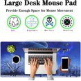 thumbnail image 2 of Big Mouse Pad Blue, Large Mousepad Office Desk Mat, Desktop Mouse Pad Non-Slip Rubber Base Waterproof with Stitched Edges, 35.4 X 15.4 inch for Work/Game/Office/Home Snowy Moon and Earth, 2 of 6