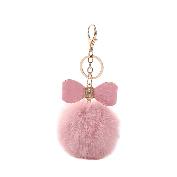 Minnieouse llavero de felpa con forma de bola de pelo, decoración de PU, llavero portátil, llavero de cintura, anillo de adorno, accesorio Accesorios de disfraces Rosado Minnieouse AP014329-06