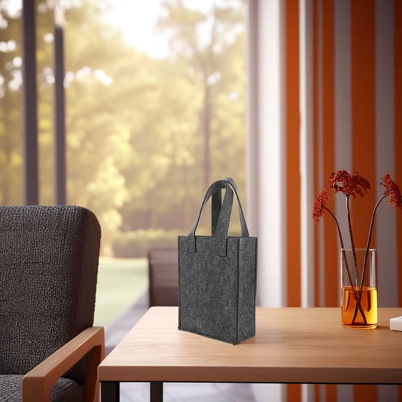 Homoyoyo Reusable Felt Bottle Bag Set of 2 Grey Travel Water Bottle Carrier Lightweight Insulated