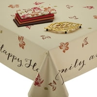 Design Imports Rustic Rectangle Rustic Leaves Print Kitchen Tablecloth, 52" x 120\ by Design Imports