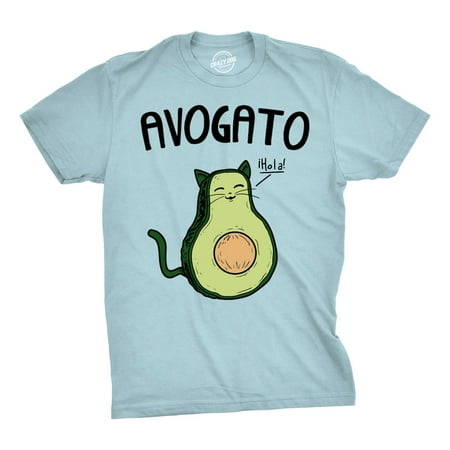 Funny Novelty T-shirt - Mens Avogato Funny T shirts Avocado Cat Tee Cute Cat Face Shirt Novelty T shirt