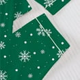 thumbnail image 6 of Women's Christmas Pajama Sets Button-Down Long-Sleeve Shirt with Pants Holiday Gifts Snowflake Print Loungewear Set Green S, 6 of 9