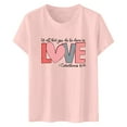 thumbnail image 5 of Matching Outfits for Couples Round Neck | Letter Print Tee for Comfort & Style Plus Size Womens Clothing,Pink,M, 5 of 5