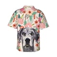thumbnail image 3 of Great Dane Dog Lovers Florals Hawaiian Shirts For Men, Summer Short-Sleeve Relaxed-Fit Button-Down Shirts X-Large, 3 of 9