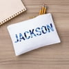Personalized Blue Camo Large Zipper Pouch