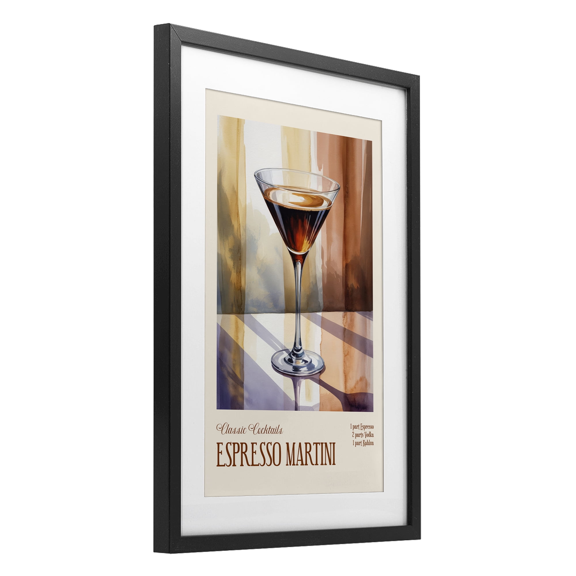 Stupell Industries Espresso Martini Sun Reflection Black Framed Print Under Glass, design by Andreas Magnusson