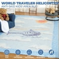 thumbnail image 3 of World Explorer Helicopter Flatwoven Polyester Indoor Anti-Skid Kids' Area Rug , 5'7" X 8'9", Cerulean Blue, 3 of 13