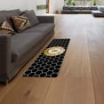 thumbnail image 3 of Kitchen Mat Rug Set of 2 Vintage Flower Bee Honey Hive Black Background Runner Rug Anti-Fatigue Comfort Memory Foam Standing Mat Non-Slip Floor Door Mat for Bathroom Bedroom 18x30in+18x60in, 3 of 6