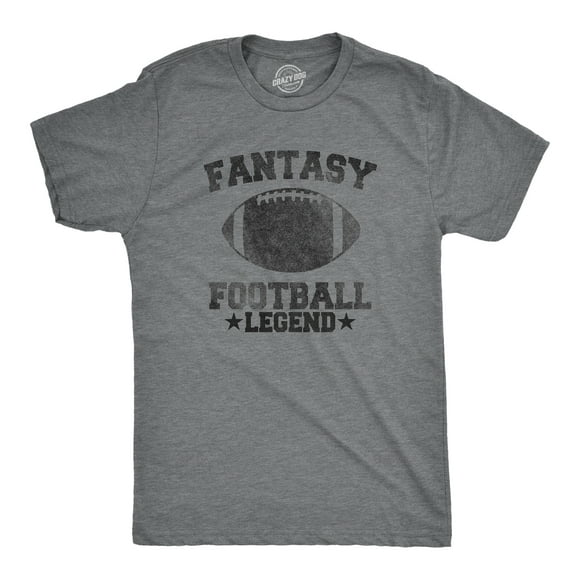 Mens Fantasy Football Légende Drôle T-Shirt Saison Nouveauté Graphique Papa Gameday (Gris Bruyère Foncé) - XXL