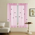 thumbnail image 4 of SLYNSHome Pink Sheer Voile Curtains,Decorative Butterflies Window Curtains Rod Pocket Curtain for Home Kitchen,Living Room and Bedroom 1 Panels, 4 of 7