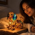 thumbnail image 4 of JHRGJIO Puppy Lamp Stained Glass, Dog Night Light Stained Resin Pup Light Charge Powered, Table Lamp Puppy Lamps for Home Bedroom Desk Display Warm Cozy Cute Unique, 4 of 7