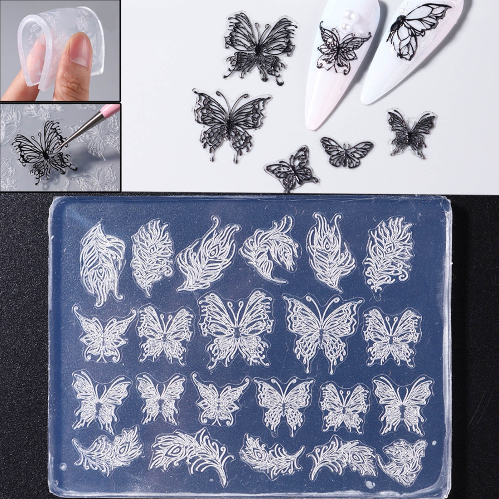 COMEET Resin Pattern, 3D Jar Resin Mold Set Soft Silicone Mold Resin Storage Container Cylinder Bottle Supplies for Jewelry Making Tools