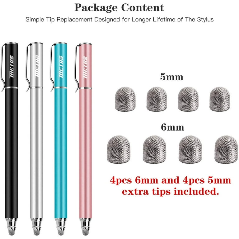 Stylus Pen for ipad,Stylus for Touch Screens, Digiroot 4-Pack Stylus Pens  High Sensitivity & Precision Capacitive Stylus with 8 Extra Tips for  iPhone/