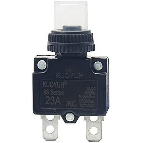 KUOYUH 23 Amp 125/250VAC 32/50VDC 88 Series Push-To-Reset Thermal Overload Protector Circuit Breaker