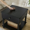thumbnail image 6 of Morden Fort Farmhouse Spindle Wood Nightstand 1 Drawer 1 Shelf, Rustic Bedside Table, Black Finish, 6 of 8