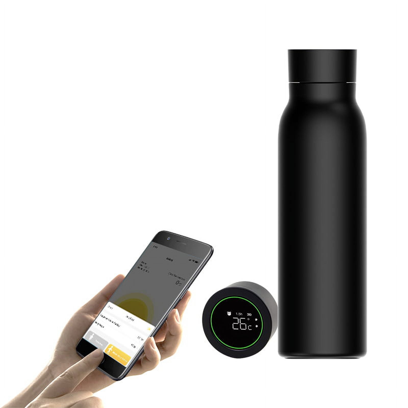 ULO DAZE 16oz Smart Water Bottle with Temperature Display - Thermal  Stainless Steel Hot and Cold Water Bottles - Silicone Grip, Tea Strainer