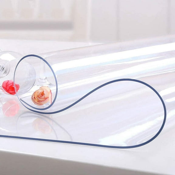 Visland Clear Table Cover Protector, Desk Cover Plastic Table Protector Clear Table Pad Tablecloth Protector, Clear Desk Pad Mat for Coffee Table, Writing Desk
