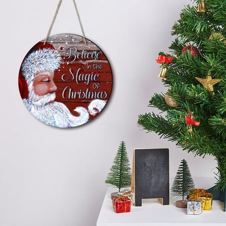 

Gifts Klycj Santa Claus Bowknot Wooden Pendant Decorative Hanging Ornament On The Porch Of The Holiday Party Hot
