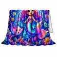 thumbnail image 2 of Magical Mermaid Ocean Adventure Underwater Fantasy, Cozy Friendship Quote Scene, Warm Flannel Blanket for Living Room and Reading Nook, Art Lovers Friendship Gift, Fantasy Home Decor, 2 of 9