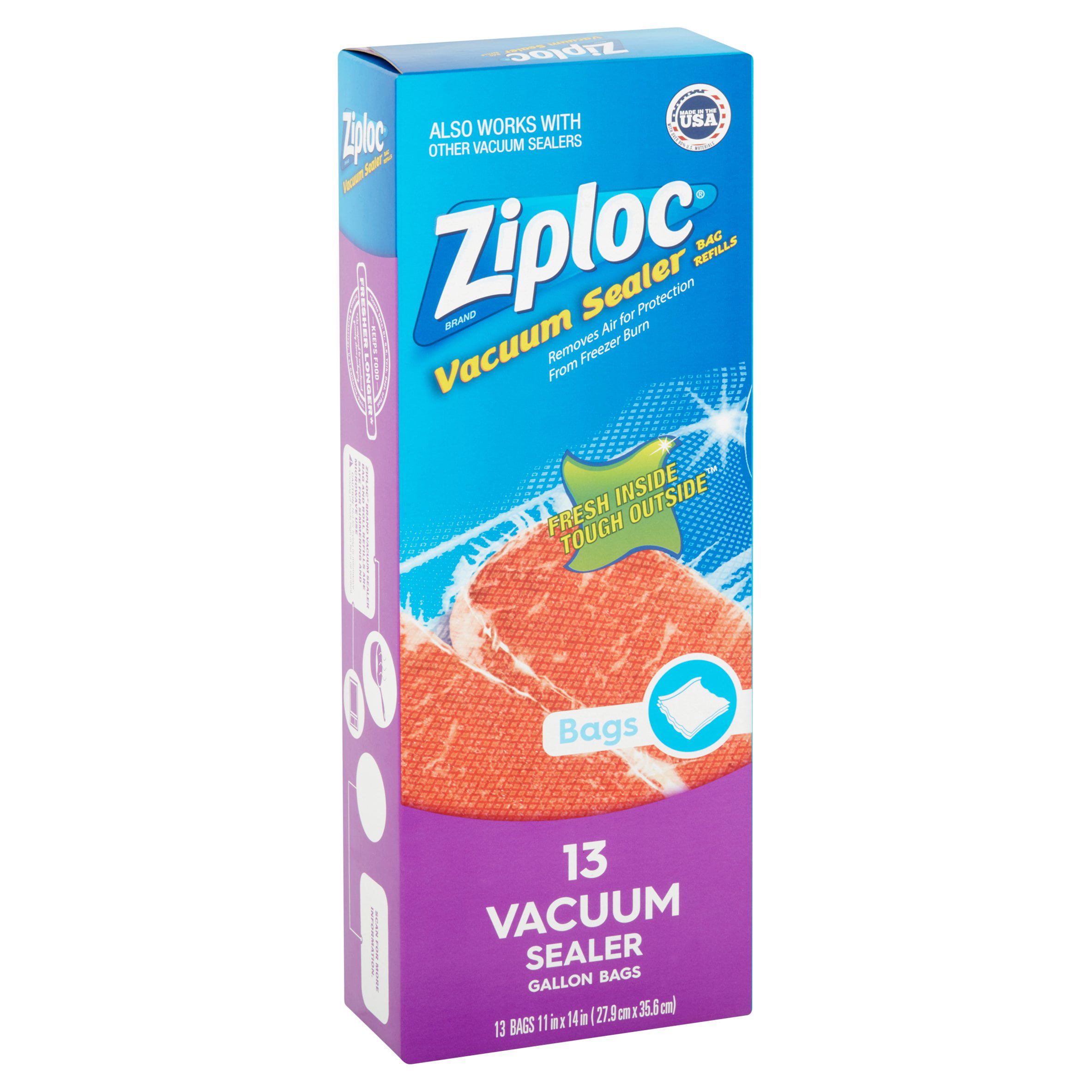 Ziploc Vacuum Bag Refills Quart Size Freezer 12 Bags Brand New For Use With  Pump