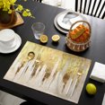 thumbnail image 4 of Abstract Gold Placemats Set of 4, Modern Luxury Strokes Artwork Washable Wipeable Table Mats for Dining Tables, Indoor Outdoor Kitchen Place Mats for Holiday Party Table Decor, 4 of 9