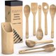 thumbnail image 4 of Ounissouiy Utensilios de cocina Juego de utensilios de cocina de bambú con soporte Mostrada Ounissouiy HA022379-00, 4 of 5
