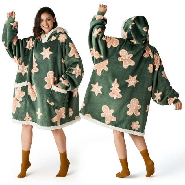 Sudadera Manta con Capucha Bedsure de Pan de Jengibre para Adultos y Niños