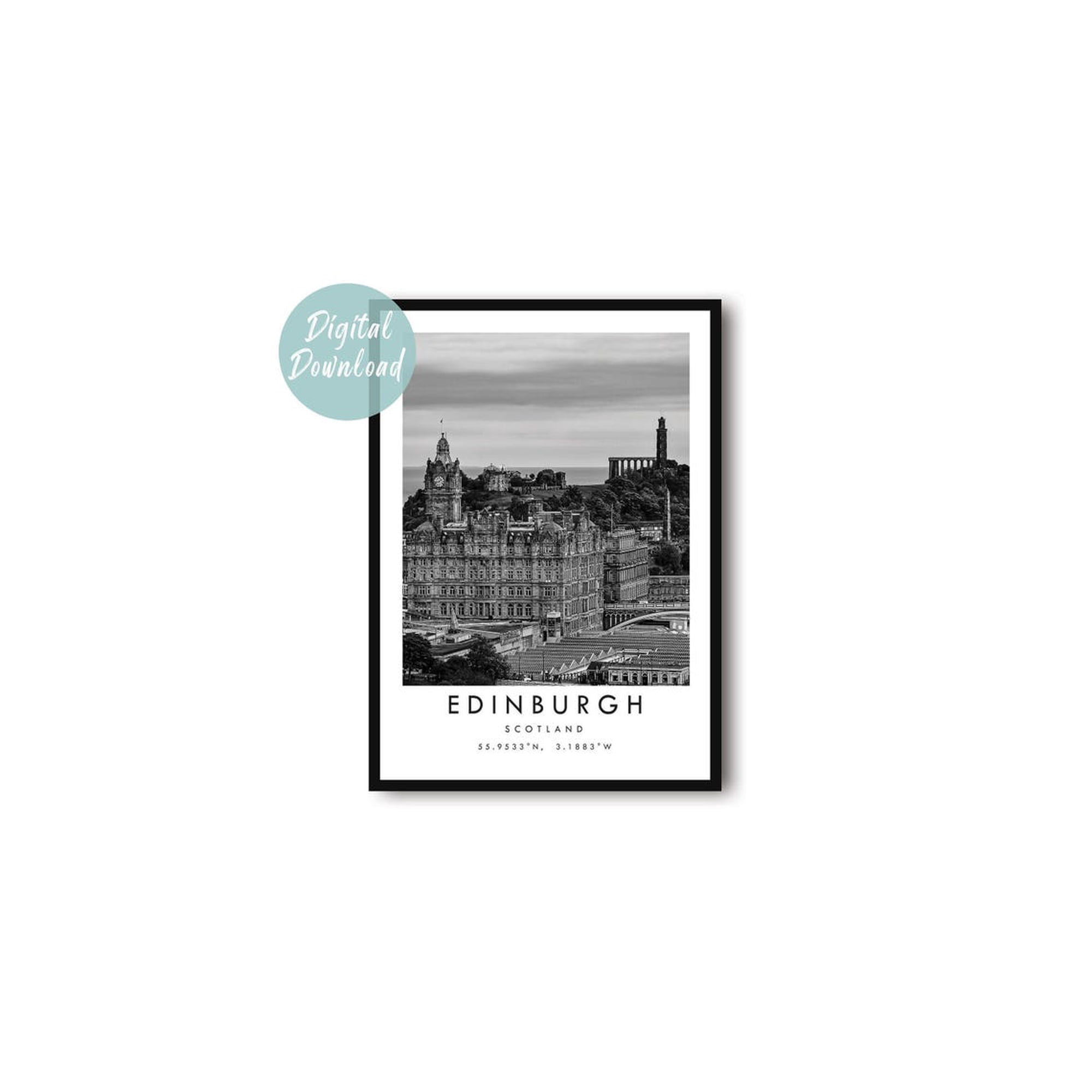 Edinburgh Travel Minimalist City Poster Travel Inspired Home Office And Gallery Wall Decor