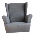 thumbnail image 4 of Replacement Arm Cover Stretch Jacquard Wingback Sofa Couch Slipcover Gray, 4 of 8