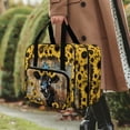 thumbnail image 3 of ZIATUBLE Sunflower Cow Carrying Travel Storage Wooden Sewing Machine Cases Butterfly Carry Case with Storage Pockets and Handles Large Capacity Padded Storage Bag Home Sewing Classes, 3 of 7