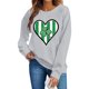 thumbnail image 5 of Suéteres de Manga Larga de Mujer con Cuello Redondo Impreso Suelto Casual para la Fiesta Del Día de San Patricio Y el Uso Diario, 5 of 6