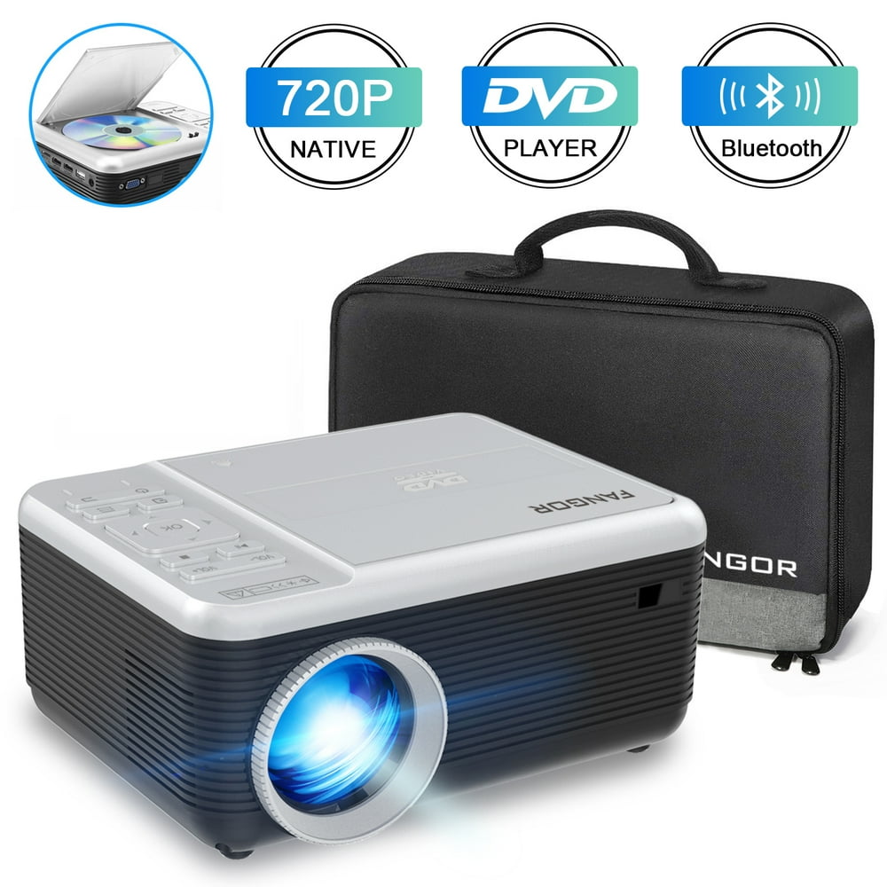 FANGOR 720P Projector & DVD Player In One, With 55000 Hours Lamp Life, Ideal For Home Theater