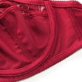 thumbnail image 4 of TANGQIOP Women'S Bra Plus Size Adjustable Underwire Thin Cotton Lifting Push-Up Lace Solid Back Smoothing Support Molded Red 42D, 4 of 5