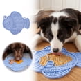 thumbnail image 2 of Fish Shaped Silicone Pet Licking Mat Multi Texture Slow Feeder Pad Anti Anxiety Food Spread Mat For Dogs Cats Indoor Feeding(Blue-17.5cm), 2 of 5