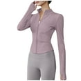 thumbnail image 3 of BiZtdJrK Workout Jacket for Women Plus Size Zip Up Long Sleeve Gym Yoga Tops Lightweight Stretch Running Athletic Jackets with Inner Pocket Purple XXXXL, 3 of 4