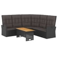 thumbnail image 3 of Casafoyer 2 Piece Patio Lounge Set with Cushions Black Poly Rattan, 3 of 3