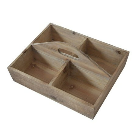 - Gracie Oaks 4 Compartment Caddy Wooden Crate