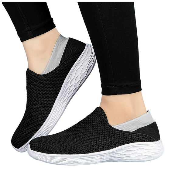 Chenyee Womens Slip On Loafers Comfortable Walking Shoes Breathable Knit Sneakers for All Season