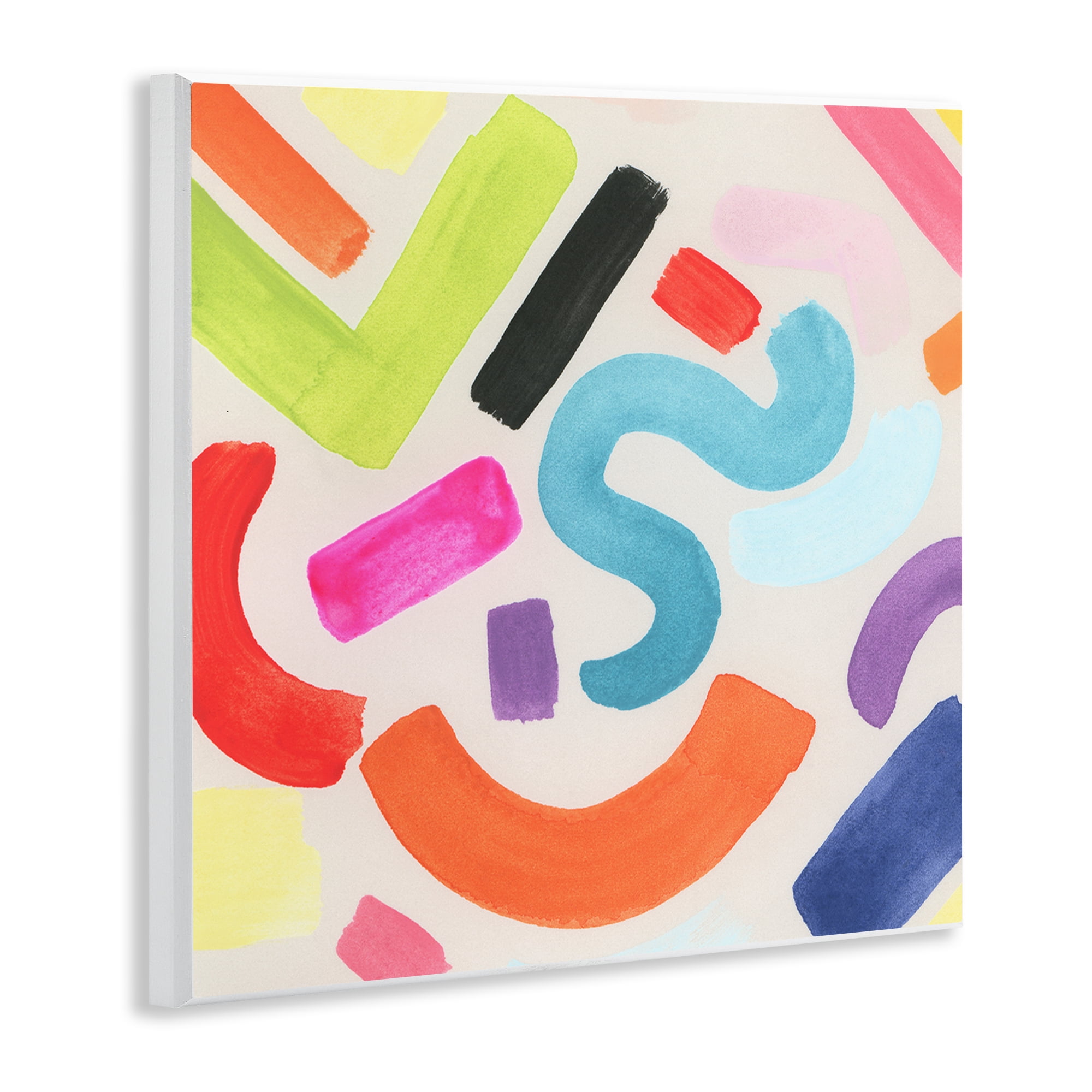 Stupell Industries Retro Squiggle Shapes Abstract Painting Unframed Art Print Wall Art, 12 x 12