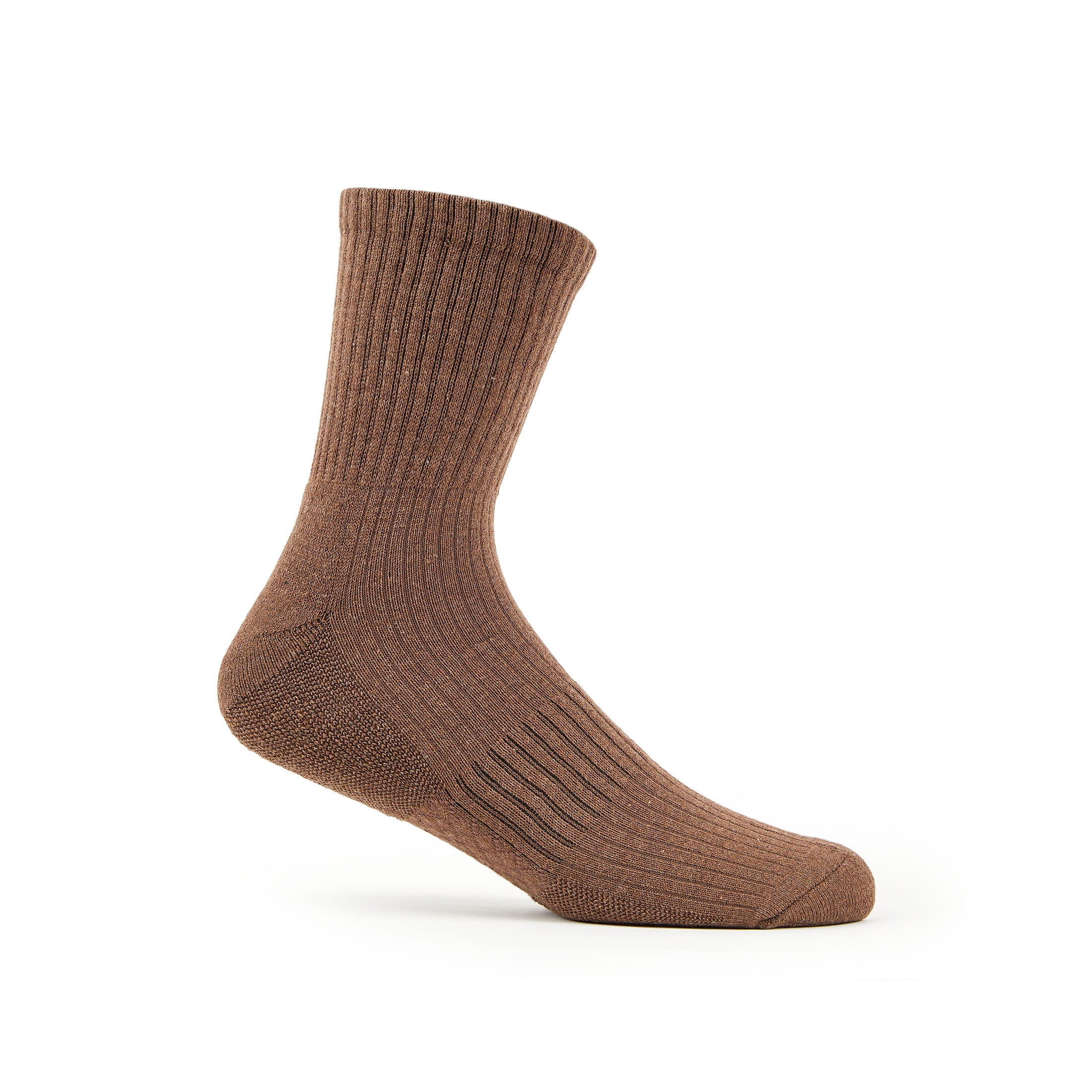 Fruit of the Loom Men's All Day Comfort Mid Ankle Socks, Sizes 6-12, Brown (6-Pack)