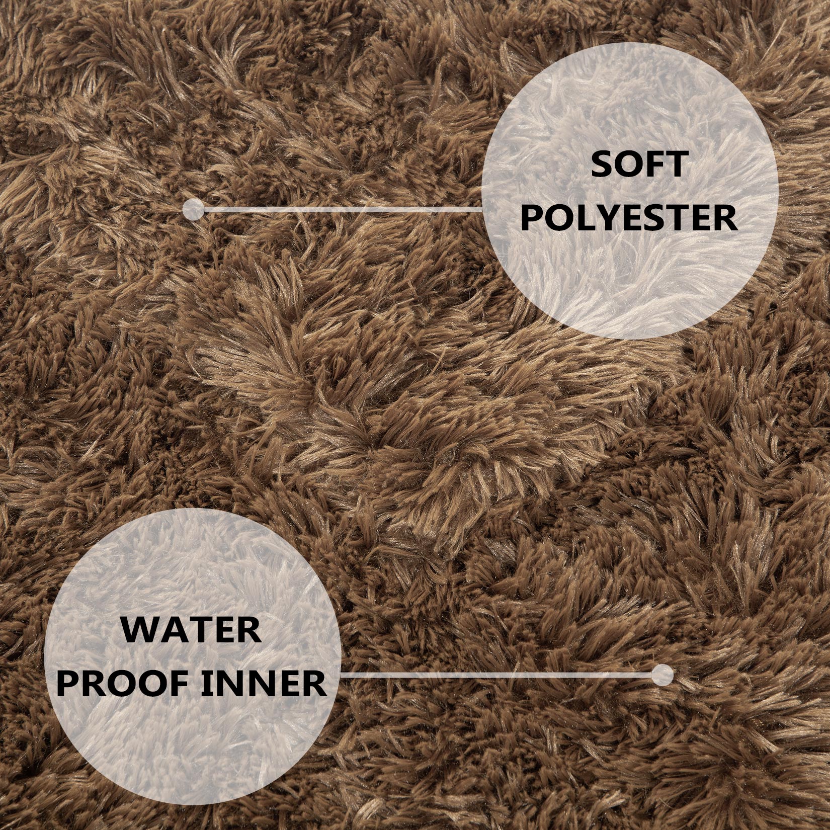 HA-EMORE Waterproof Dog Blanket for Bed Couch Sofa Soft Warm Fluffy Faux Fur Fleece Puppy Blankets Machine Washable Pet Blanket Brown 60×80cm - image 4 of 4