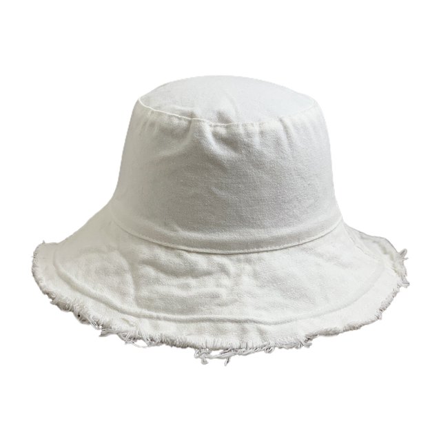 CSChome Sun Hat Couple Bucket Hat Ripped Edge Flat Top Double-sided Wear Solid Color Lightweight UV Protection Fisherman Hiking